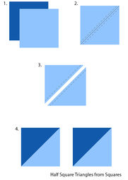 Half square triangles made from squares